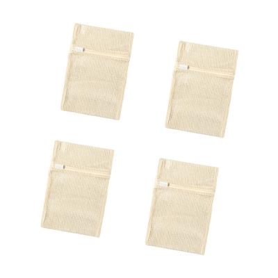 Ensemble de 4 Sacs à Linge Multi-usages en Coton avec Fermeture Éclair Organiseurs en Maille pour Vêtements Chaussures Chaussettes Lavables en Machine