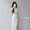Small Short New Chinese Style Dress Women's Summer High-end Young Cheongsam Waist a Word Medium and Long