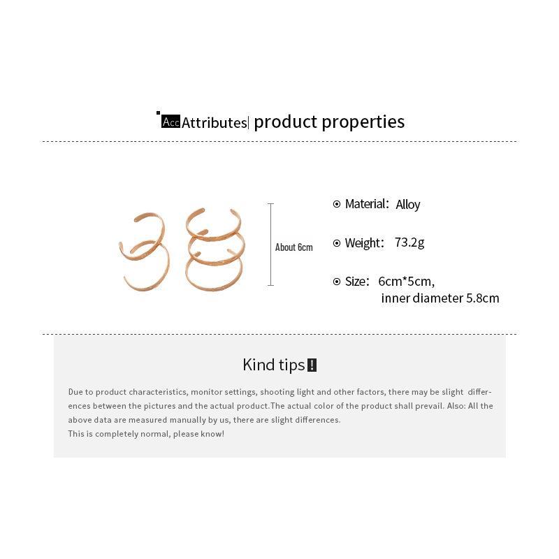 Five-Piece European & American Geometric Open Bangle Set: Minimalist, High-End Women's Jewelry