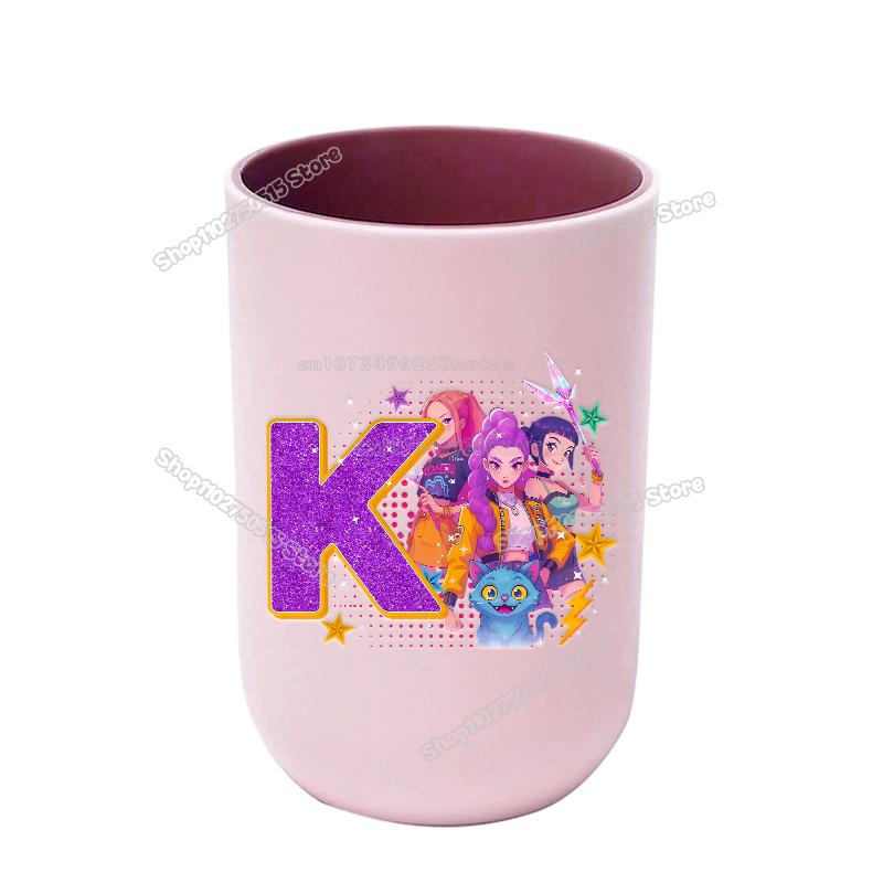 KPop Dämonenjäger Buchstabe A-Z Kinder Zahnbürstenbecher Rumi Mira Zoey Mädchen Mundspülbecher Trinkbecher Badezimmer Zahnbürstenhalter
