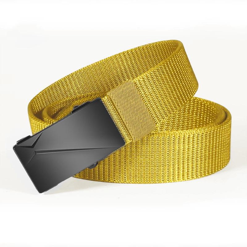 Men's Nylon Automatic Buckle Belt - Fashionable Woven Canvas Waistband for Youth