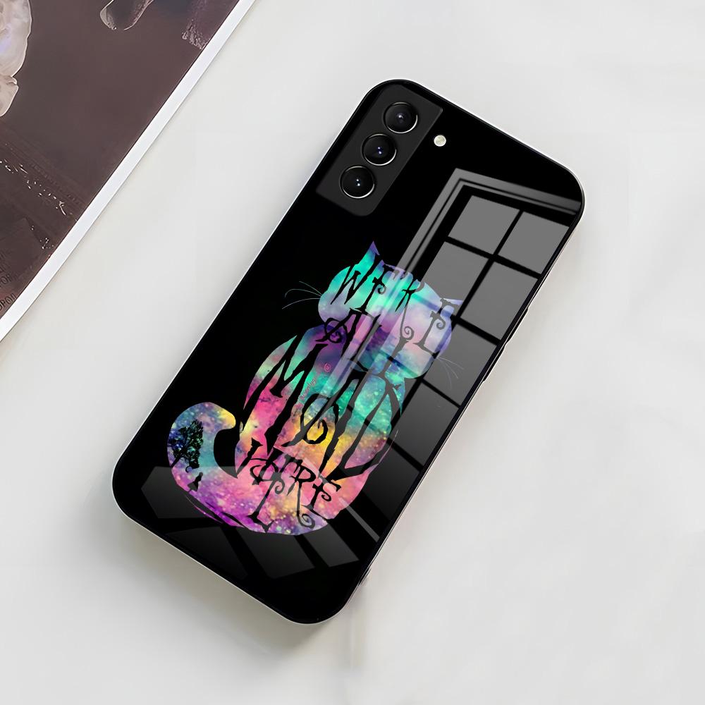 C-Cheshire Cat Cool Phone Case For Samsung A56 A36 A26 A16 A15 A25 A35 A55 A14 A34 A24 A54 Glass Case