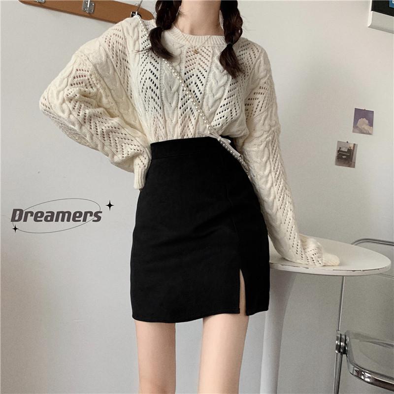 

Женские кюлоты А-силуэта с разрезом и высокой посадкой - Сексуальная, повседневная, готовая к лету короткая юбка Small чёрный