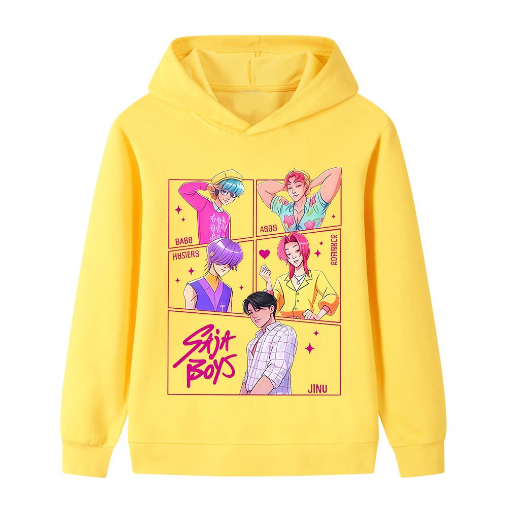 B1217 Kids Boys Girls Sajaboys Kpop Rumi Zoey Mira Print Long Sleeves Hoodie