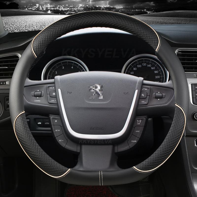 Für Peugeot 508 2011 2012-2017 2018 508 SW 2011-2018 Auto Lenkradbezug Mikrofaserleder D-Form Autozubehör