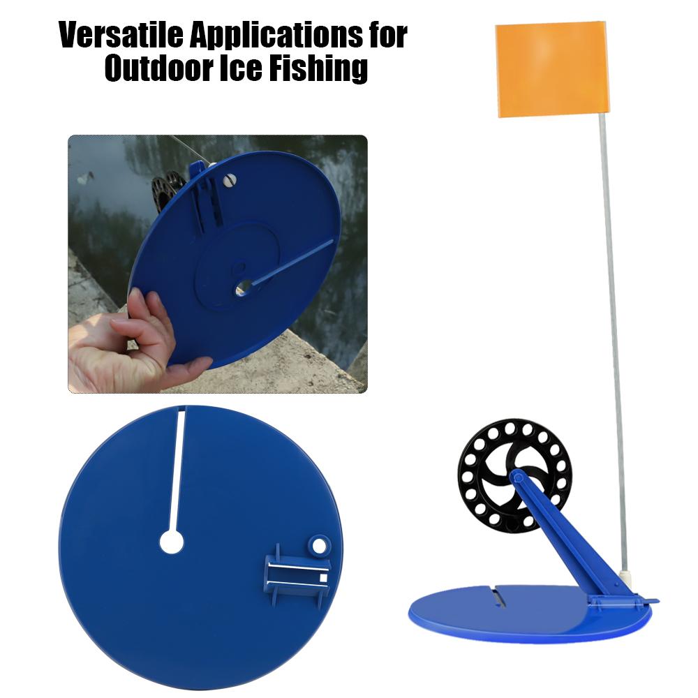 FTK Ice Fishing Flag Convenient Braking System Winter Ice Fishing Flag Indicator Ice Fishing Disc Equipment Tackle Tool
