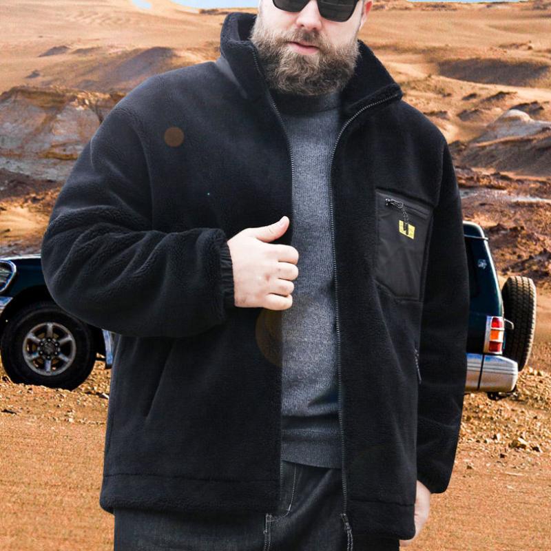 Herrenjacke in Übergröße, gepolstert, warm, Stehkragen, modisch, vielseitig, lässig, sportlich, leicht, atmungsaktiv