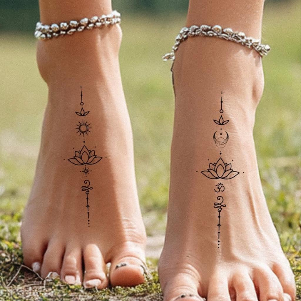 Buddhistischer Lotus Tattoo-Aufkleber Wasserdicht und Langlebig Zen Arm Modellations-Tattoo-Aufkleber