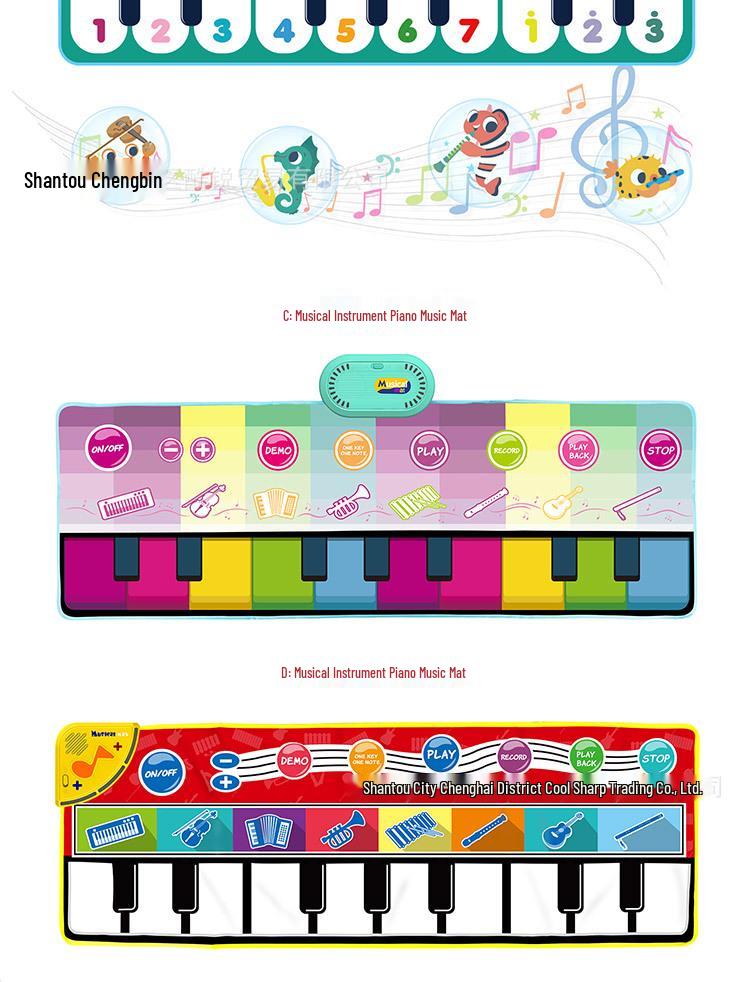 Interactive Children's Piano Mat: Educational Music Carpet for Parent-Child Play