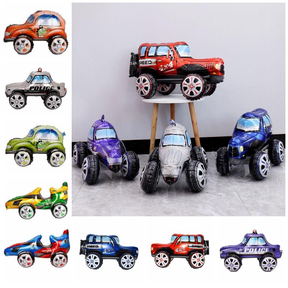 

Car Theme Jeep Police Car Balloon Inflatable Racing Balloon 3D Cartoon Car Foil Balloon Home Decor 8