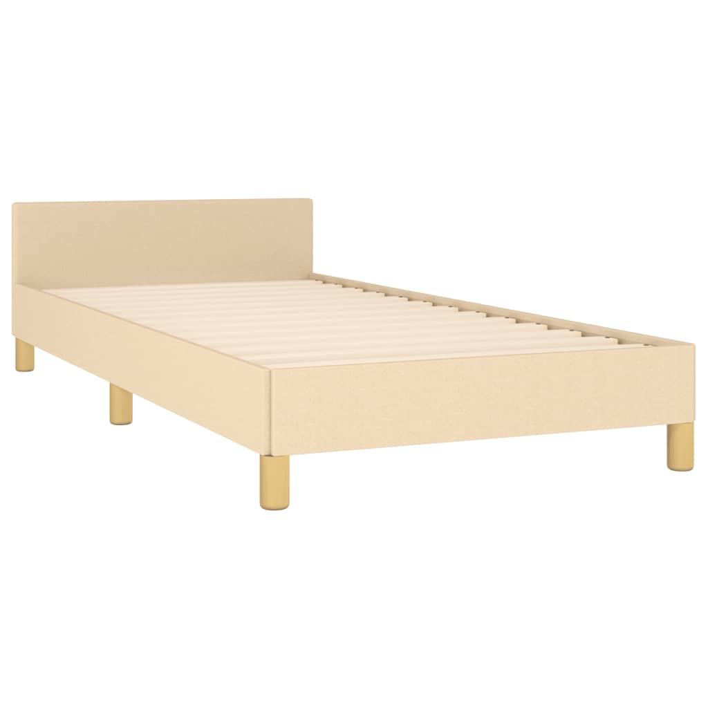 Bed Frame without Mattress Cream 80 x 200 cm Fabric
