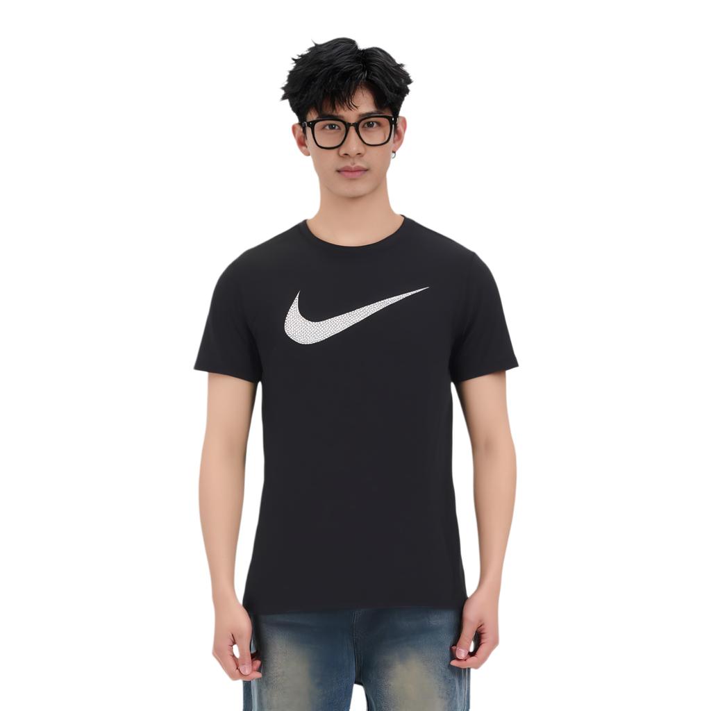 Nike T Shirts Men's Black Crew Neck Moderate Straight Fit AA4526-010