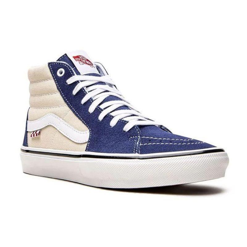 Vans SK8 Unisex Canvas and Leather Casual High-top Skate Shoes Blue White VN0A5FCC89S