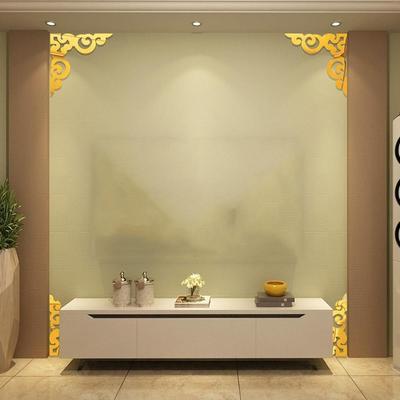 4PCS Simple Room Decor Mirror Wall Corner Sticker Acrylic DIY Mirror Sticker Self Adhesive Cabinet Decals Home