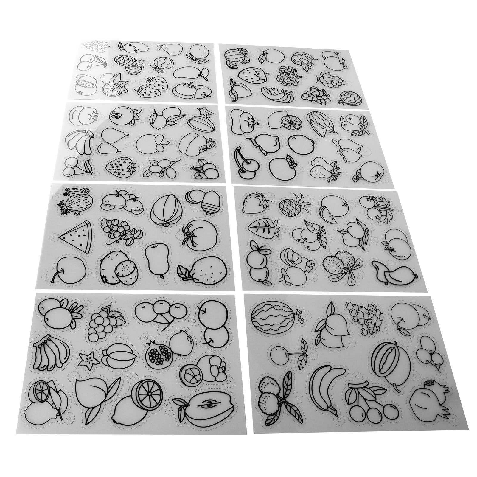 

Набор из 8 листов термоусадочной бумаги с фруктово-овощным узором, красивый, широкое применение, Шринки Арт