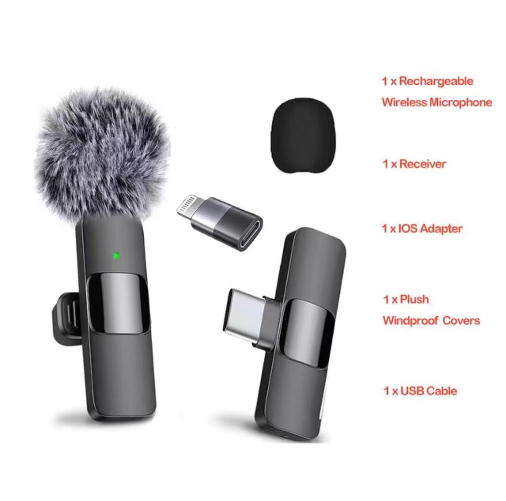 Portable Wireless Lavalier Microphone for Audio & Video Recording – Mini K1