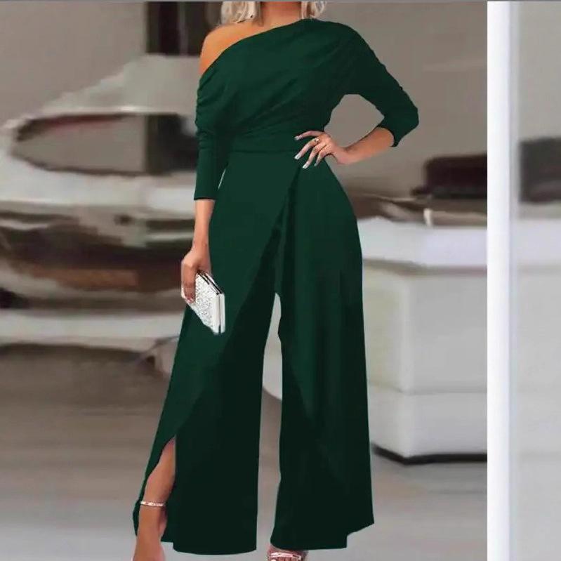 2026 One Shoulder Formal Elegant Party Jumpsuit 2XL