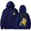 Sudadera con capucha unisex color beige Izuku Midoriya Estampado a doble cara Sudadera con capucha Personaje de anime My Hero Academia Gráfico Streetwear Jersey