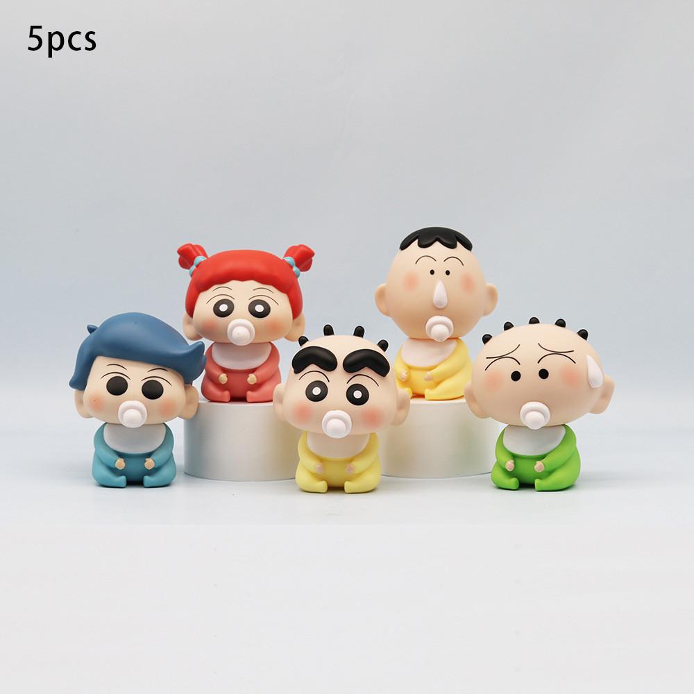 5pcs Shinchan Crayon Handmade Cartoon Model Furniture Decor Ornaments Desktop
