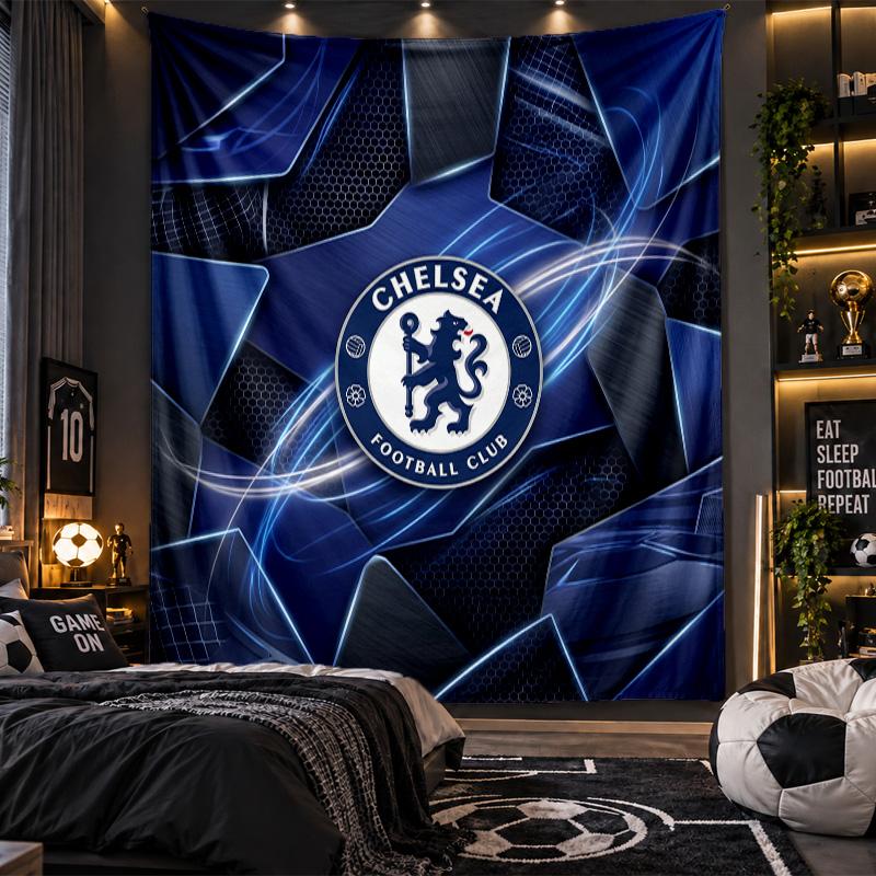 Arazzo da Appendere alla Parete Stampa Chelsea FC Tessuto per Soggiorno Camera da Letto Decorazione per la Casa