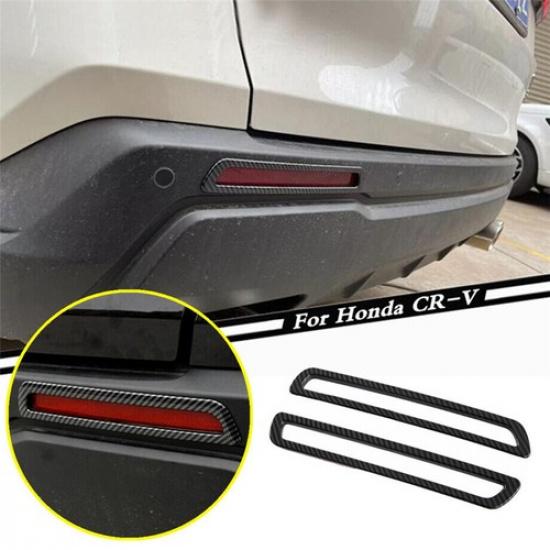 Carbon Fiber Rear Fog Lamp Bumper Light Cover Trim For Honda CR-V CRV 2023 2024