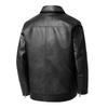 Large Size Autumn Men's Leather Jacket with Collar, Korean Version, Men's PU Washed Leather Jacket