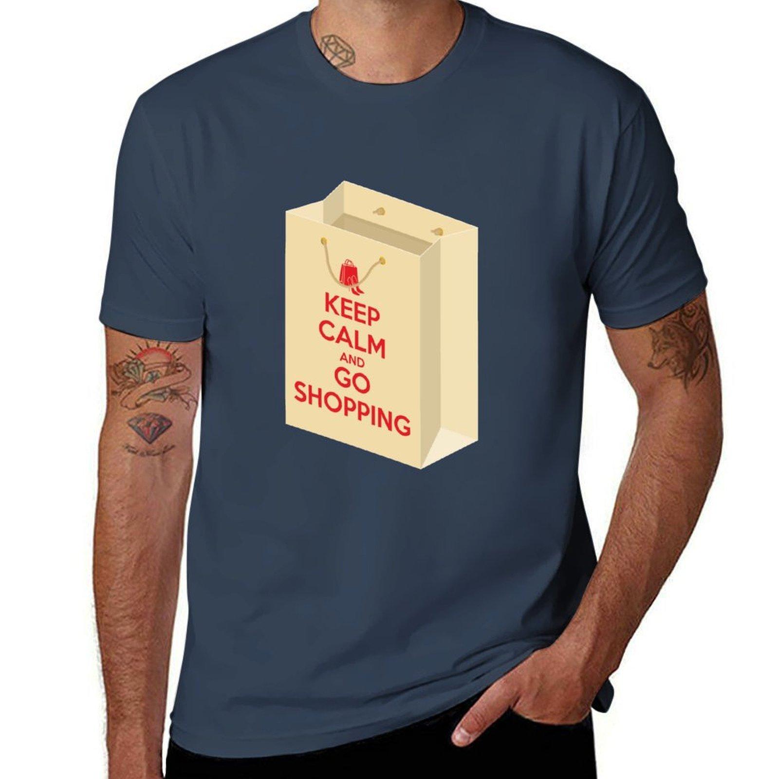 Keep Calm And Go Shopping (Bag1) Tshirt Casual Everyday Short Sleeve Tshirt S