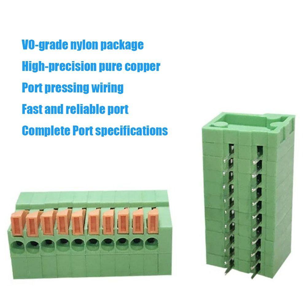 

50 pcs Brass PCB Connector Stainless Steel 8p Screw Spring Terminal Block Connector Lighting