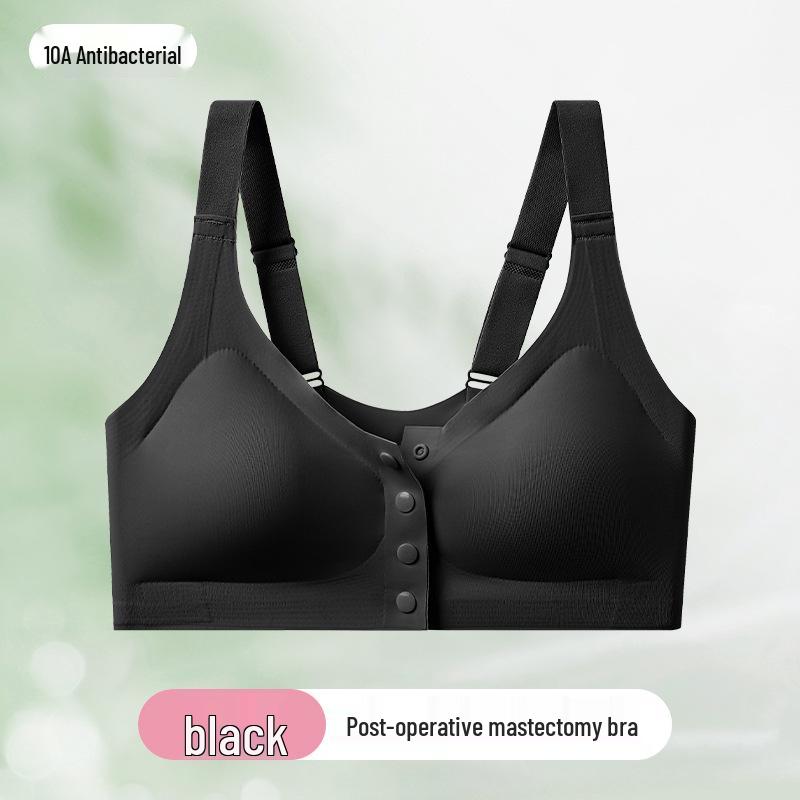 Cross-border Antibacterial Mastectomy Prosthesis Bra with Fake Breast Pads, Seamless Front Closure, for Post-Op and Reduction Support.