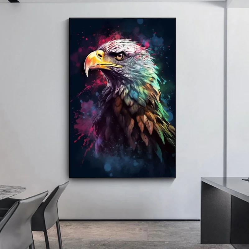 Klasyczna Abstrakcyjna Sztuka Ścienna ze Zwierzętami Wodnymi Rekin Lew Tygrys Plakat i Wydruk na Płótnie Dekoracja Salonu Sypialni Prezenty