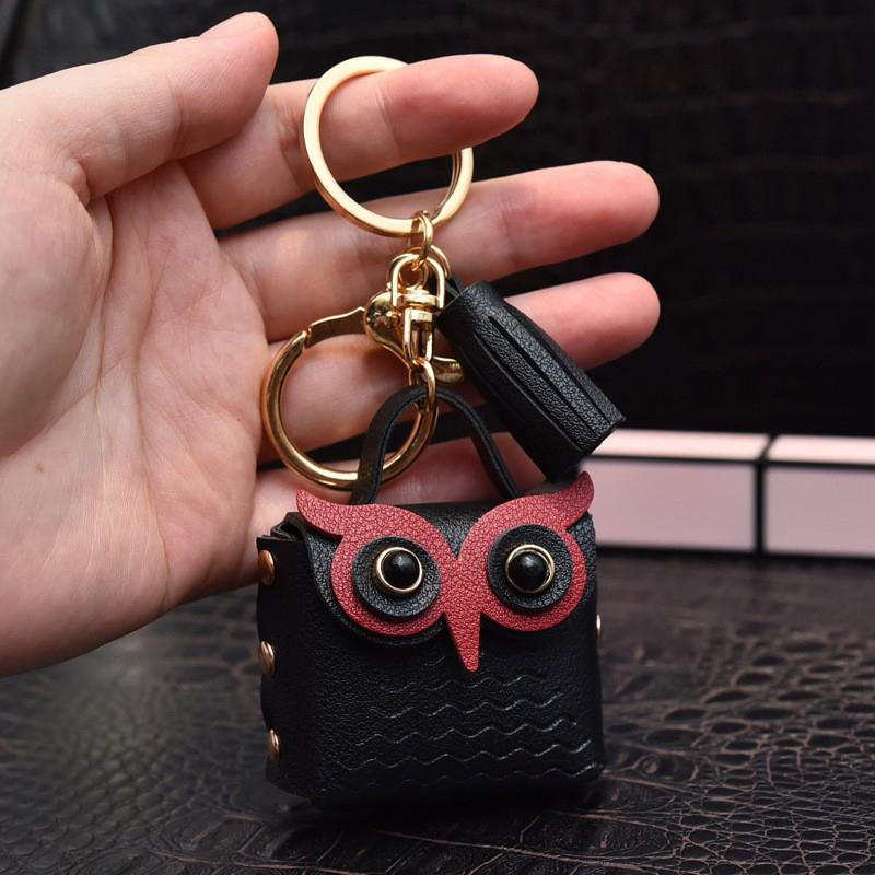 Cute Key Bag Owl Coin Purse Mini School Bag Car Key Chain Pendant Lady Wallet Leather Coin Purses Coin Purse Keychain