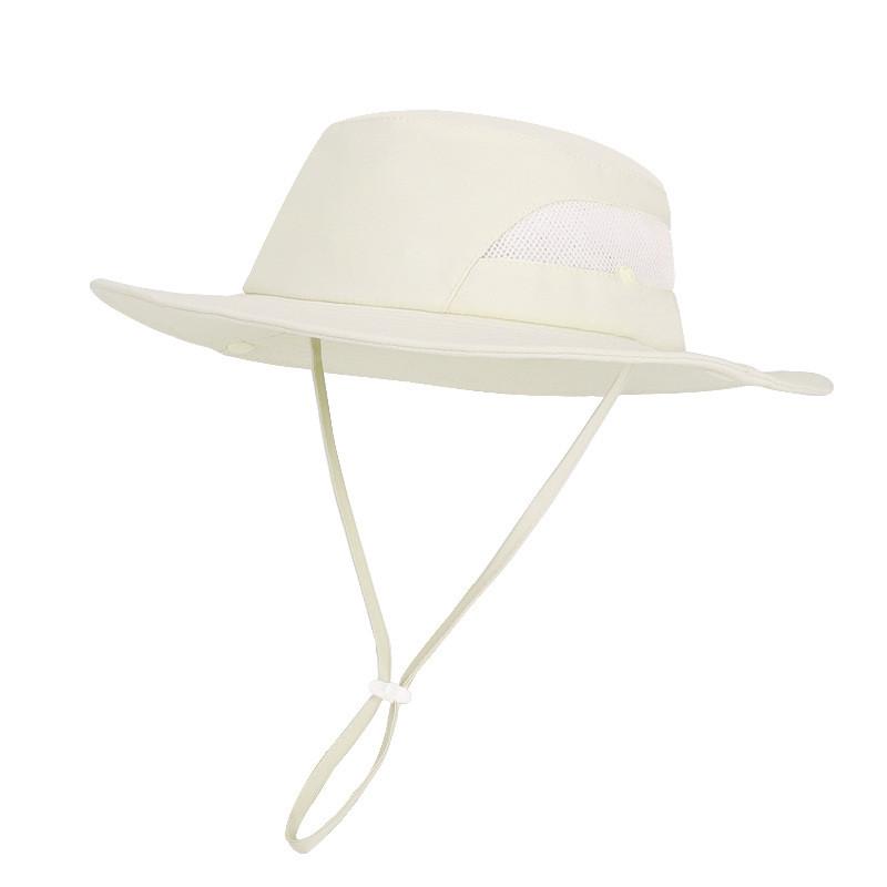 Sunscreen Breathable Summer Hat Withsolid Color Drawstring Design Daily For
