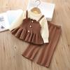 2 PZ Set Abbigliamento Bambina Autunno Inverno Vestiti Bambini Tute Nuovo Completo Neonato Completi Dolci di Compleanno per Bambine