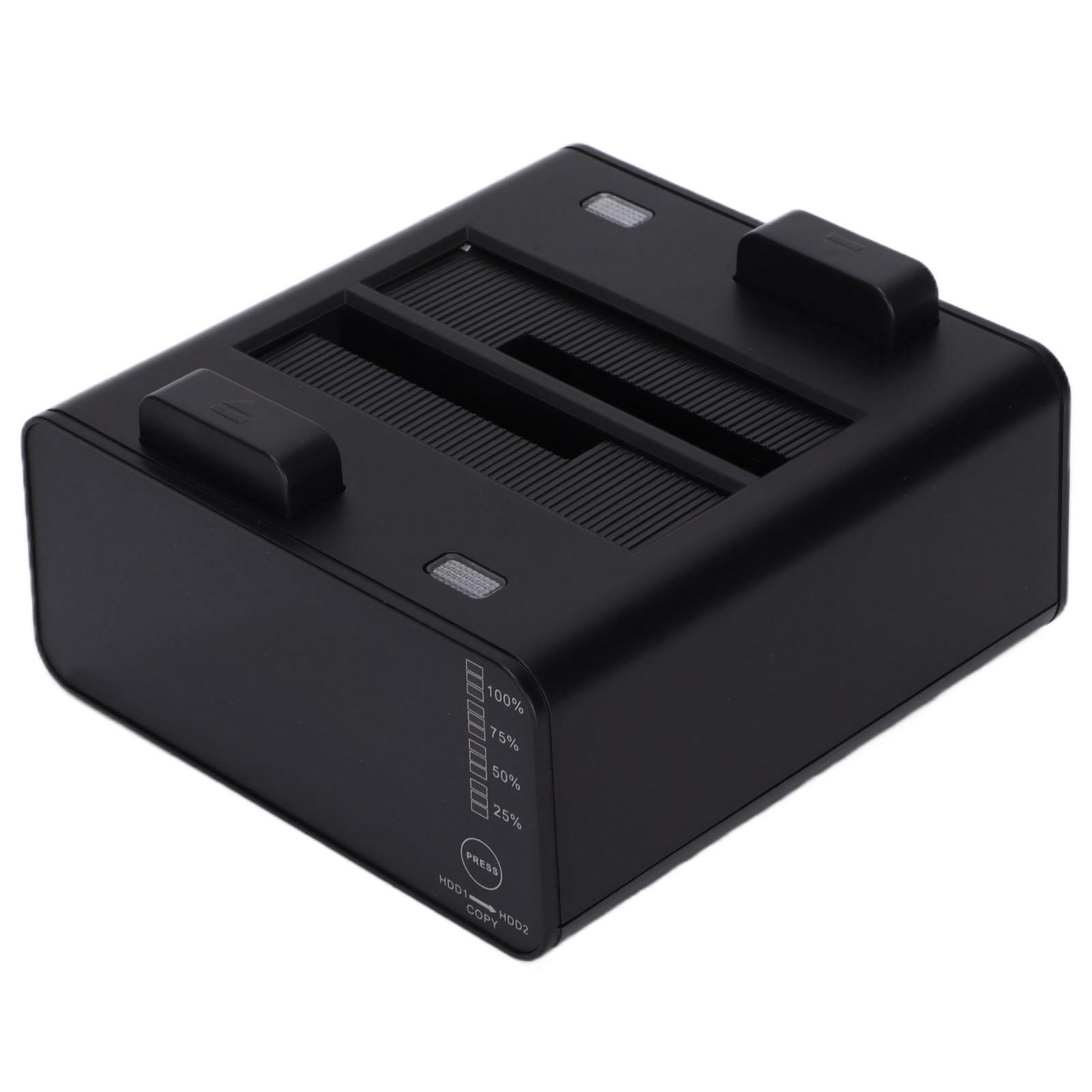 

Корпус жесткого диска с двумя отсеками 5 Гбит/с USB3.0 Теплоотвод Безопасная горячая замена жесткого диска Док-станция US Plug