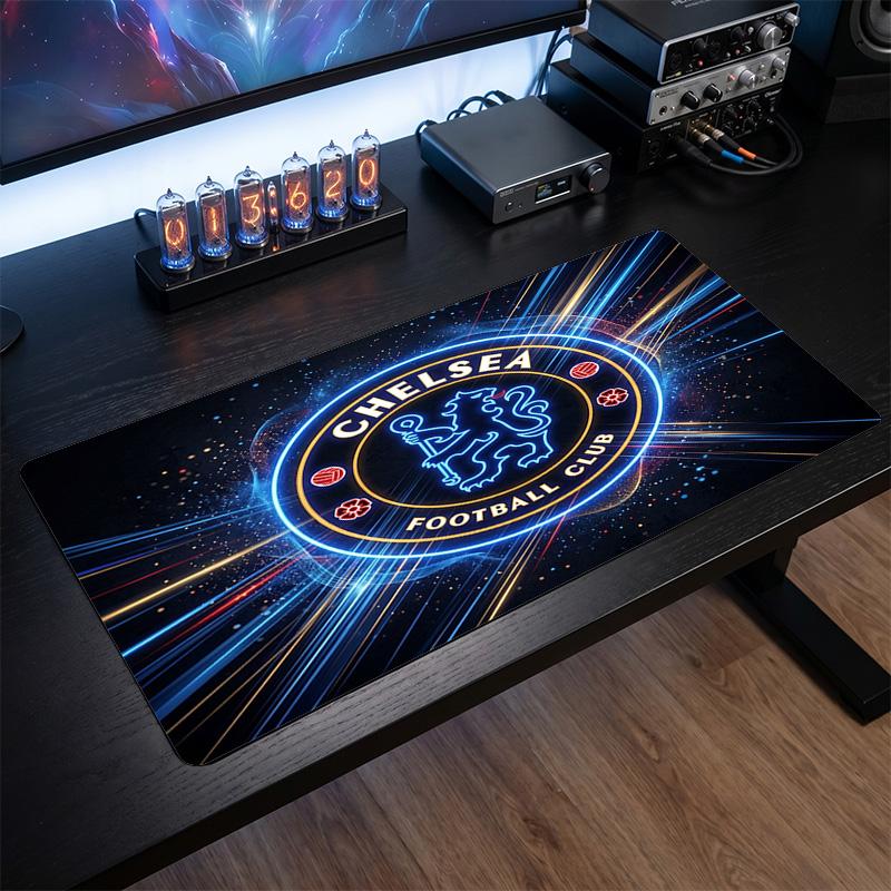Tappetino per Mouse Grande Stampato Chelsea FC, Tappetino da Scrivania Gaming Morbido in Gomma Antiscivolo per Decorazione Ufficio Laptop Computer