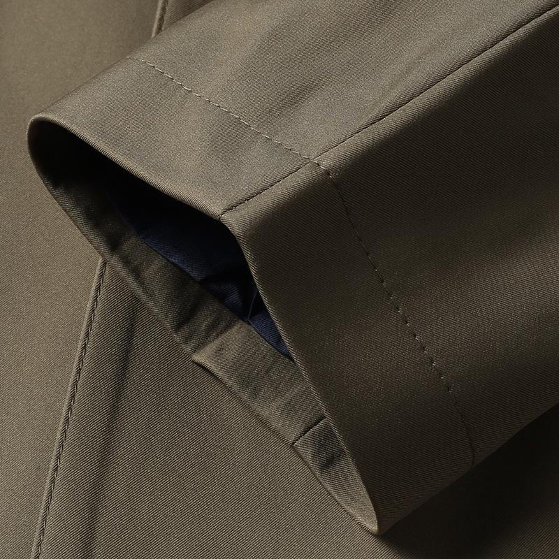 Spring and Autumn Men's Jacket and Jacket Light Business Dad's Casual Loose Lapel Long Sleeve Jacket