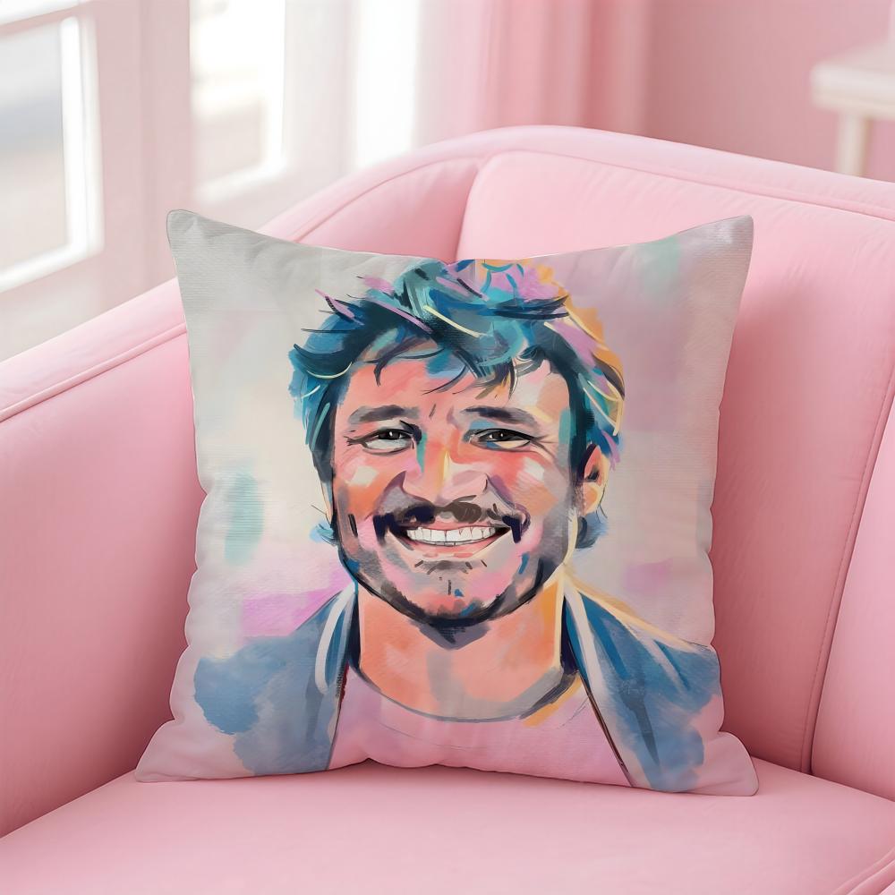 Hot Charismatic American Actor PPedro Pascal Cushion Cover Pillow Case Soft Skin Friendly Fabric Concealed Zipper
