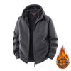 Mens Hooded Fleece Jacket Warm Thick Lined Casual Outerwear Winter Daily Wear