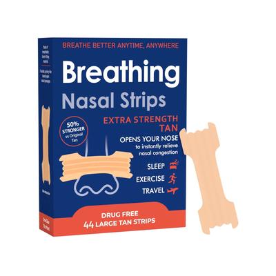 Breathe Right Nasal Strips, Extra Strength, Tan Nasal Strips, Help Stop Snoring, Drug-Free Snoring Solution