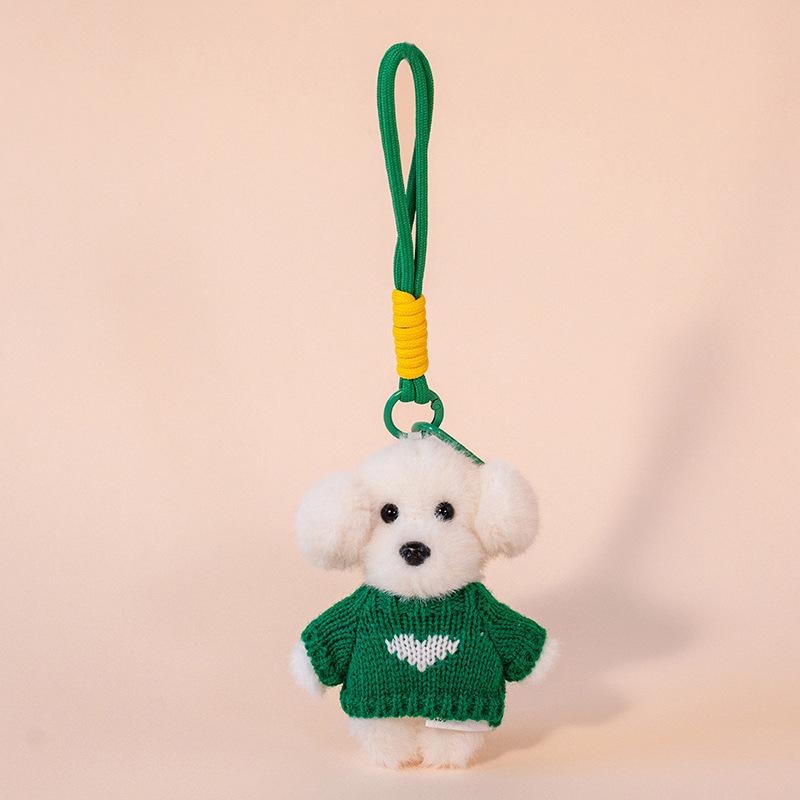 Cute cute pet teddy doll plush toy schoolbag small pendant keychain doll doll bag pendant