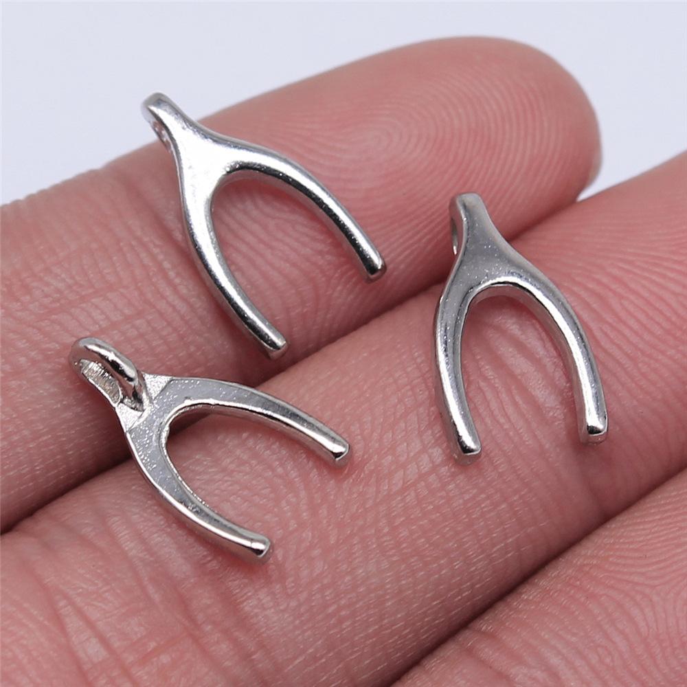 

40pcs Wishbone Charms For Jewelry Making Good Luck Wish Bone Charms For Bracelet Making Necklace Making