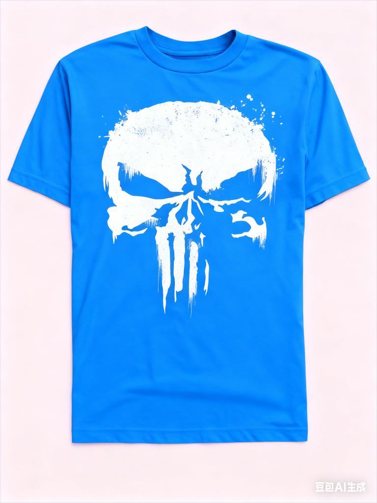 Genuine 2026 New Trend Punisher Skull Print Large Size Women's Fashion Short Sleeve Loose Sports T-Shirt