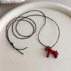 Colorful Horse Pendant Long Necklace for Women Simple Adjustable Sweater Chain Jewelry Gifts Fashion Accessory