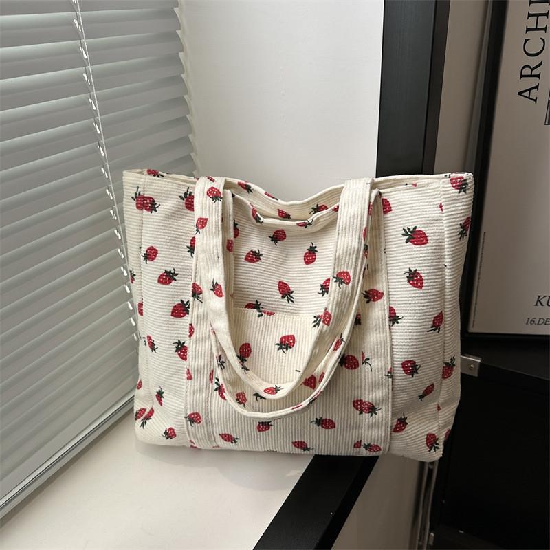 Trendy Street Canvas Tote Bag 2024 Spring New Large Capacity Minimalist Fashion Academy Style Handbag
