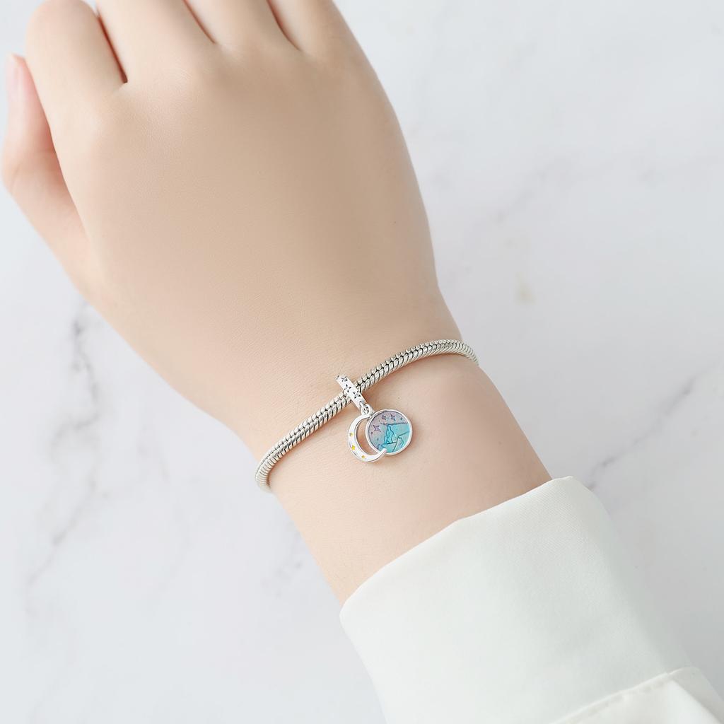 Bead Charms copper Charm Bead Charms Authentic Blue Star Shape Moon Sun Pendant Bead Charms Compatible With Bracelets Jewellery Diy Women Fine Gift Ac