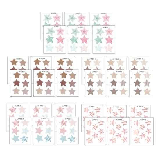 6 Pcs Boho Star Wall Stickers, Neutral Beige and Brown Waterproof Aesthetic Stickers, Removable Self-Adhesive Nursery Bedroom Living Room Home