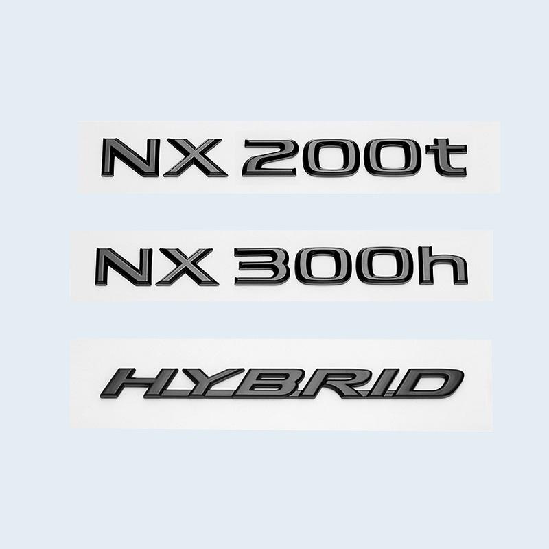 Glossy Black ABS Letters NX200 NX300 NX200t NX300h HYBRID Emblem For Lexus Car Trunk Sticker Badge Accessories