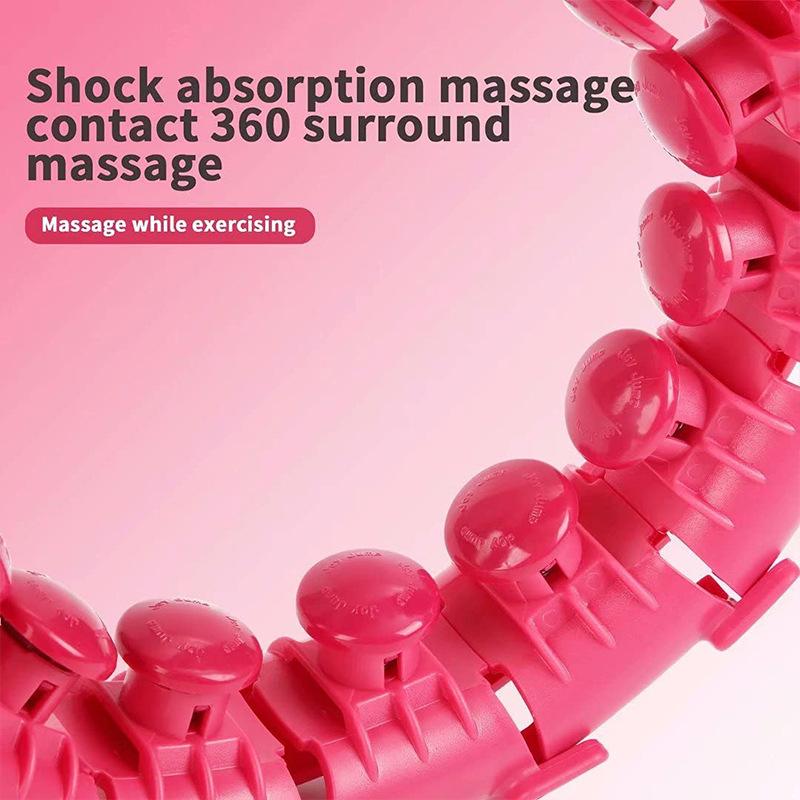 Abnehmen, 24 Reifenglieder, intelligentes und abnehmbares Massage-Hula-Hoop-Taillen-Schönheitsgerät, weibliches Bauchstraffungs- und Fettreduzierungs-Fitnessgerät