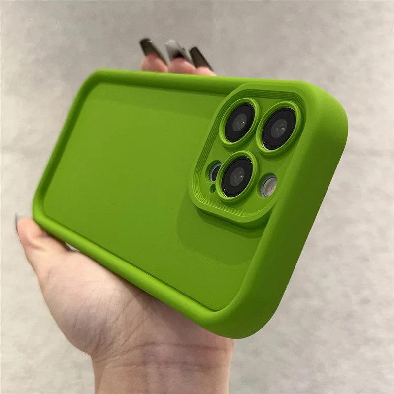 Θήκη τηλεφώνου Candy Color Soft Silicone για iPhone 15 11 12 13 14 Pro Max XS XR 7 8Plus Fashion Dopamine Προστασία φακού Αντικραδασμικό κάλυμμα προφυλακτήρα