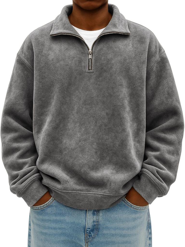 Men's Versatile Sportswear: Fashion Casual Half-Zip Stand Collar Long-Sleeve Hoodie (2025 Edition)